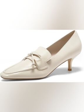 Low Kitten Heels Dress Shoes, Closed Square Toe, Slip on, Elegant, Size 9
